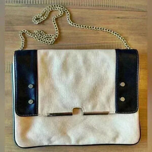 Danielle Nicole New York Tan & Black Foldover Shoulder Bag